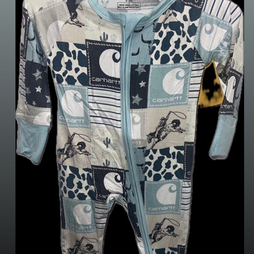 BAMBOO Kids One Piece - Blue and White Pattern